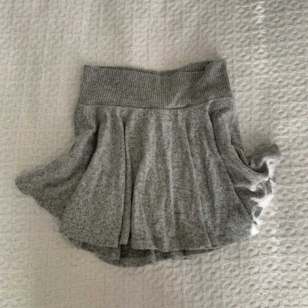Women Sweater Grey Mini Skirt Soft Stretchy